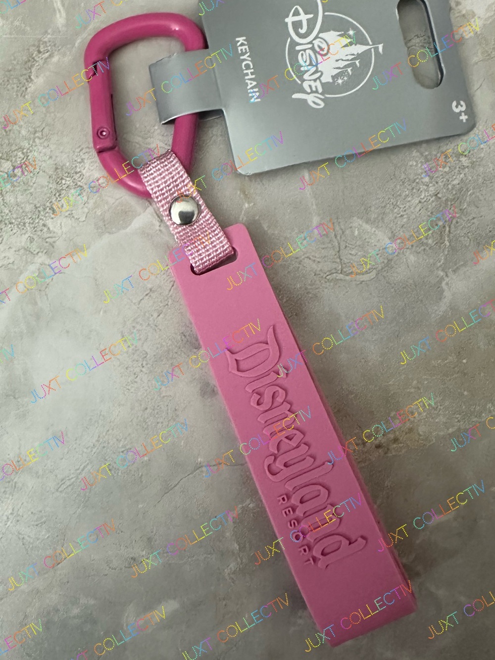 Disneyland Logo Pink Carabiner Keychain NWT